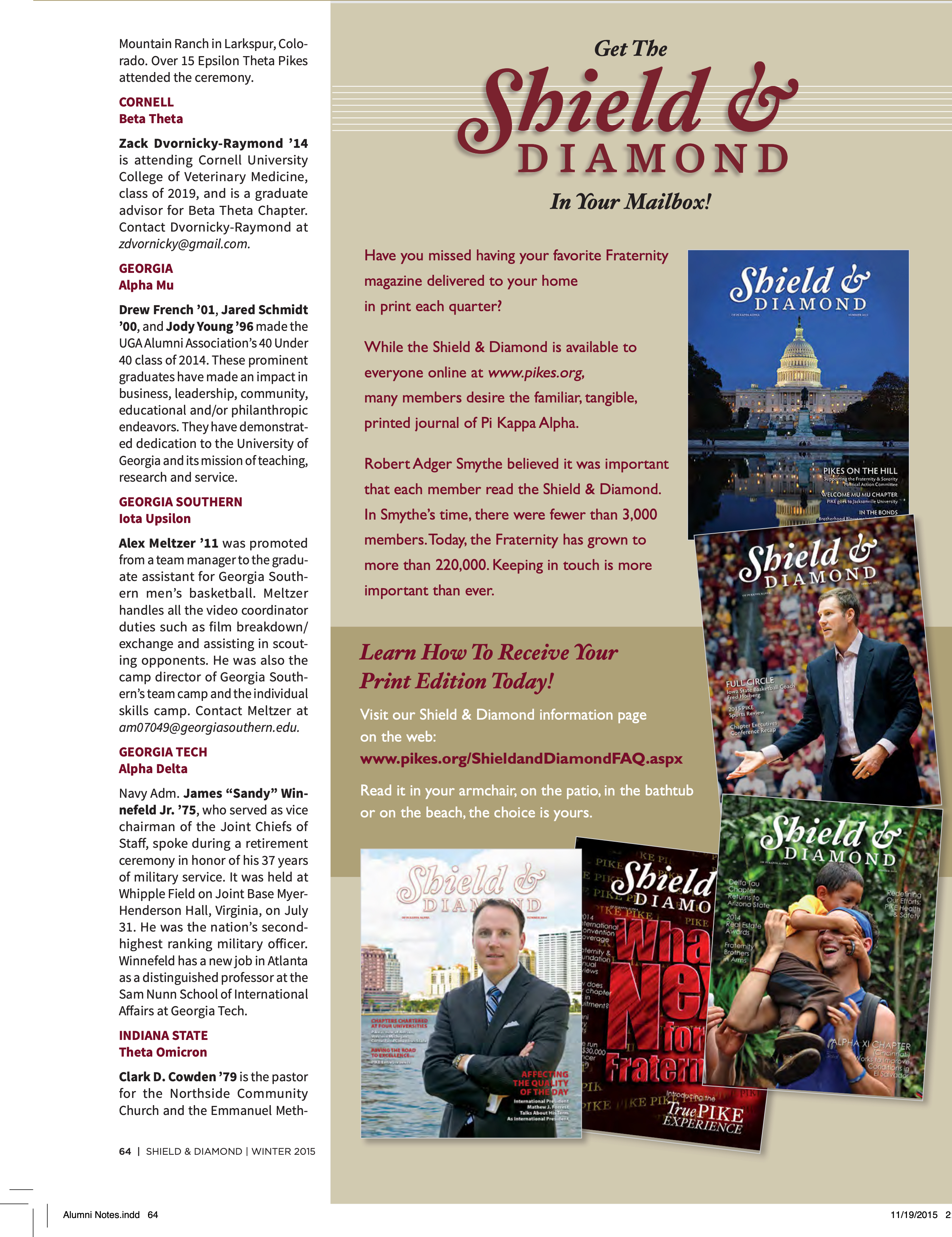 The Shield and Diamond In Your Mailbox!